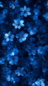 Dreamy Blue Flowers Dancing in Twilight.
