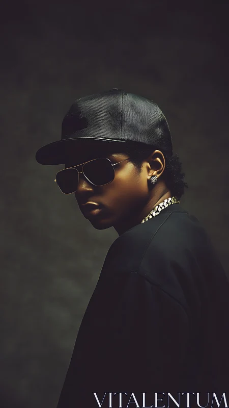 Cool confidence shines in a moody streetwear portrait