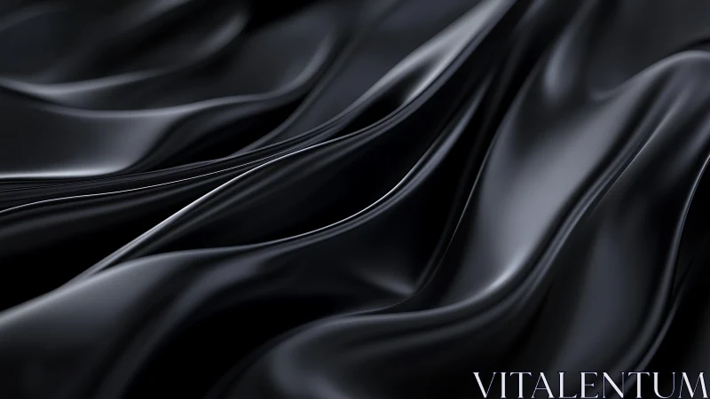 Sculpted black wave surfaces form a high-gloss abstract field