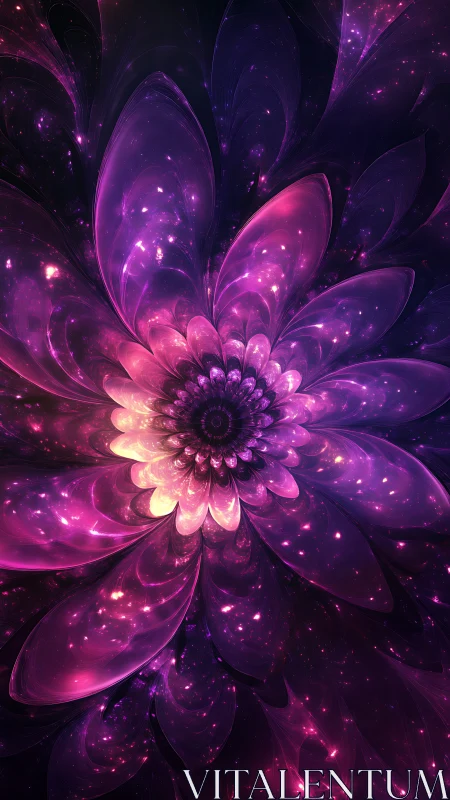 Fractal nebula chrysanthemum rendered as luminous vector bloom.