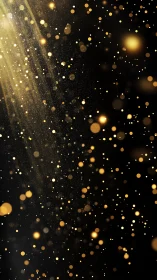 Golden bokeh lights drift across a deep black backdrop tonight