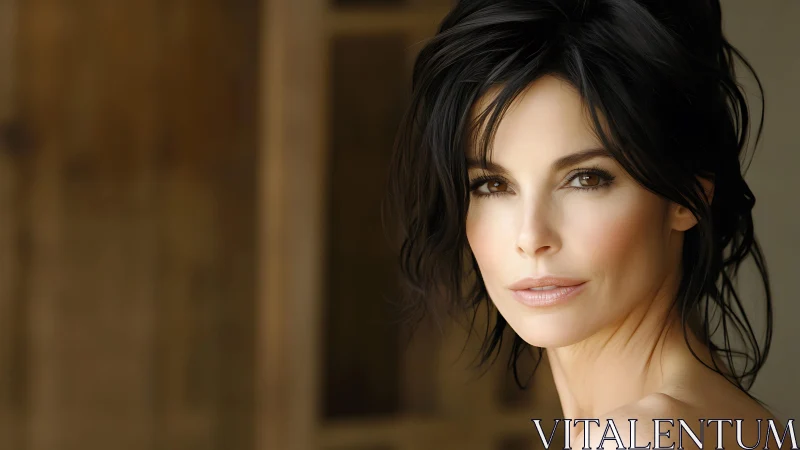 Shallow depth portrait with soft key lighting on female subject