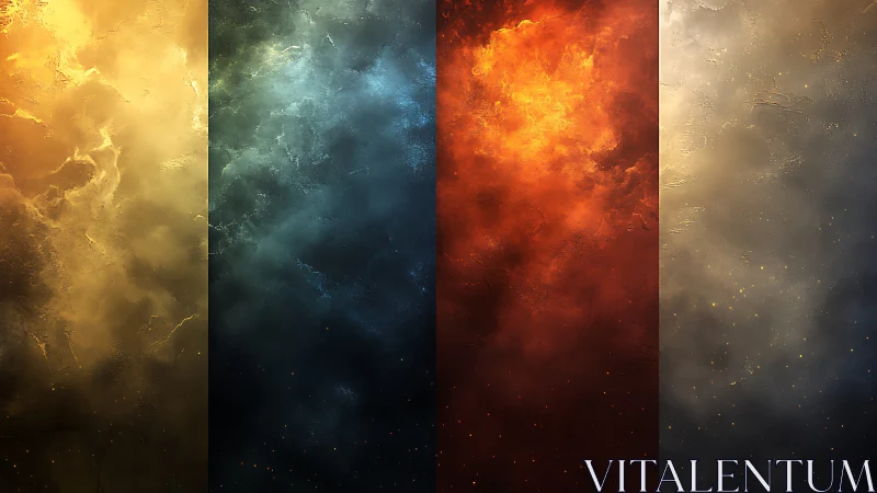 Elemental clouds flow in glowing bands of color and light