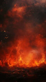 Inferno's Dance: Where Earth Meets Flame.