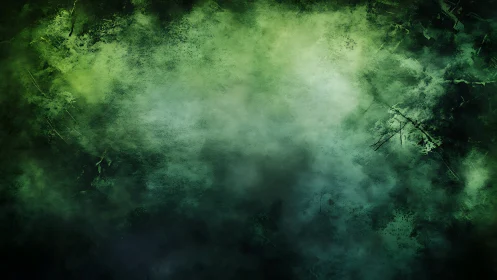 Misty green dreamscape opens into a soft, mysterious glow