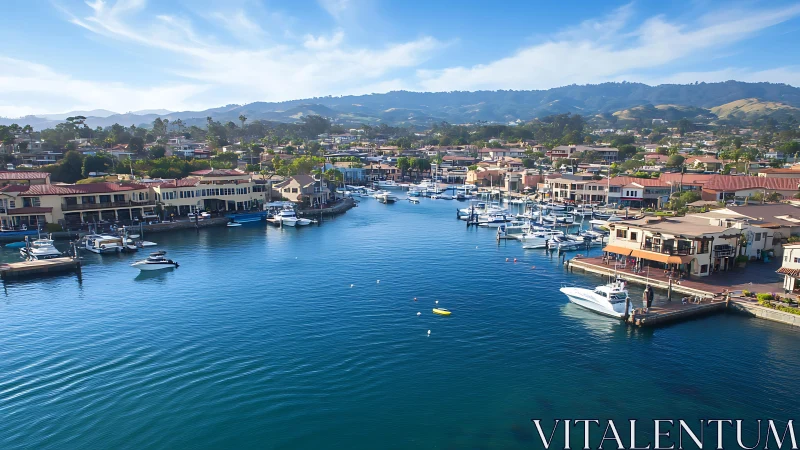Coastal Harbor Dreams: Where Boats Meet Home.