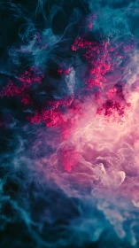 Chromatic vapor plumes with particulate diffusion gradients.