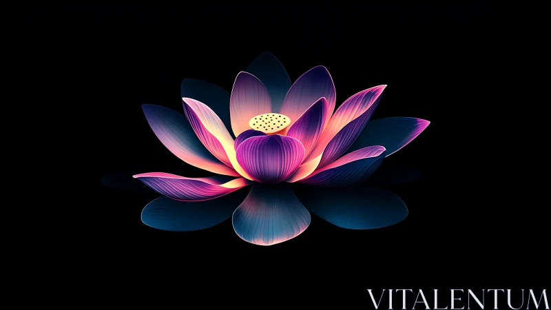 Radiant lotus bloom glowing softly against deep night.