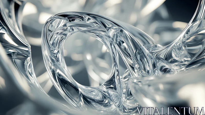 Abstract Glass Swirl Artwork in Futuristic Digital Style.