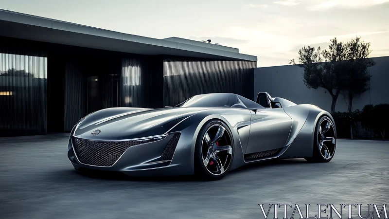 Low-slung silver concept roadster with aero-sculpted carbon bodywork