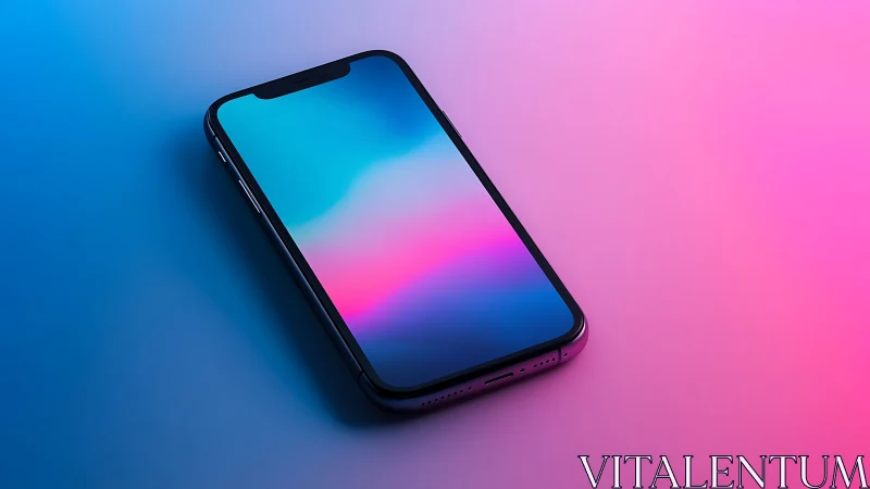 Modern smartphone displaying vibrant gradient interface design.