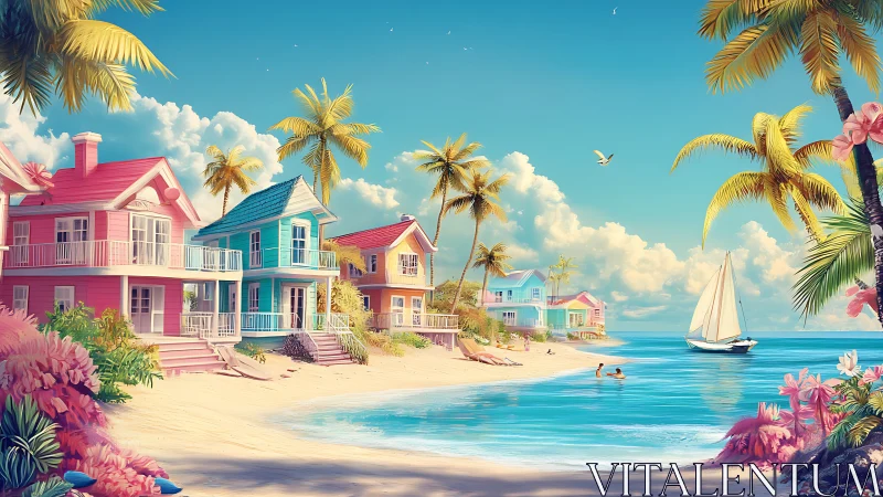 Tropical Beach Village Dream Paradise.