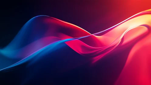 Luminous color waves in fluid neon gradient motion art.