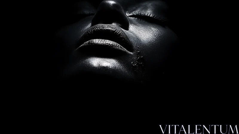 Velvet shadows kiss metallic skin in sculpted midnight portrait.