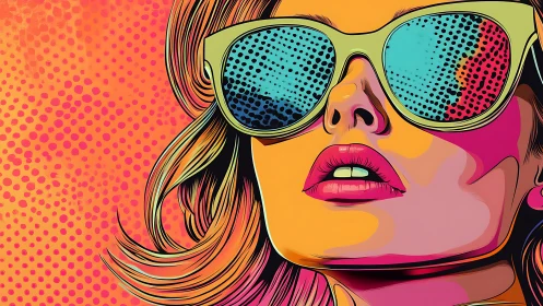 Retro shades swallow the skyline in neon pop confidence