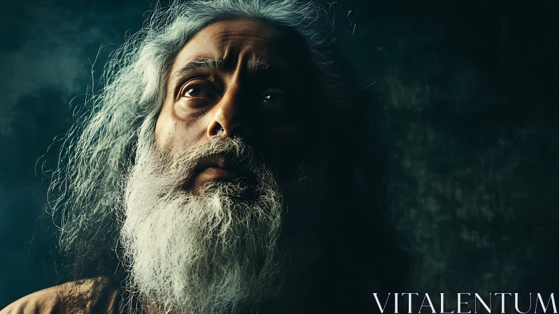 Weathered elder in dramatic chiaroscuro portrait lighting.