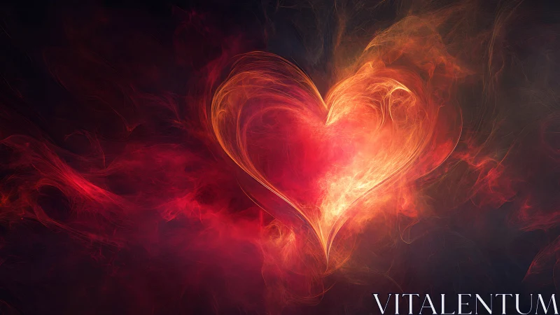 Incandescent Heart Form with Radiant Energy Emission