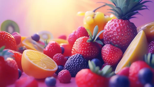 Sunlit summer berries and citrus glow with juicy color