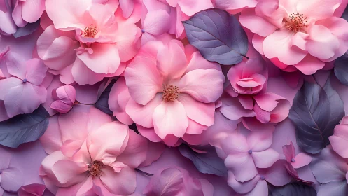 Multilayered Pink Rose Composite with Volumetric Petal Depth. Digital 3D.