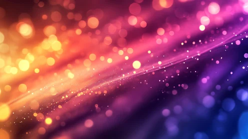 Digital bokeh lightstream abstraction with chromatic gradients.