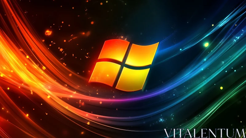 Neon streams ignite a glowing window in cosmic darkness.