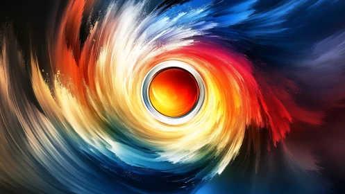 Circular energy vortex in vivid abstract color field.