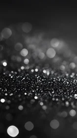 Monochrome macro shot shows glittering light bokeh field