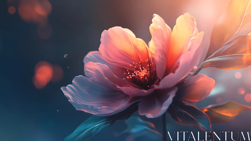 Digital rendering of bloom with gradient color transitions and atmospheric bokeh.