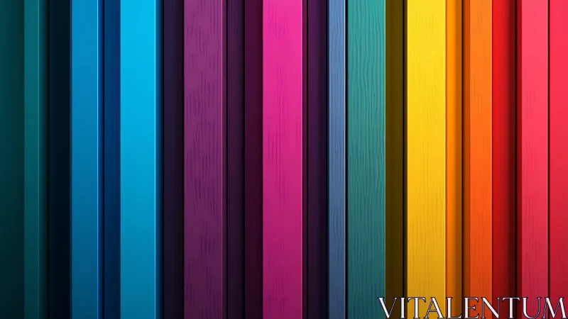 Vertical chromatic bars in high-saturation geometric layout.