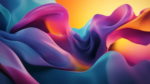 Multicolored abstract folds under gradient warm backlight.