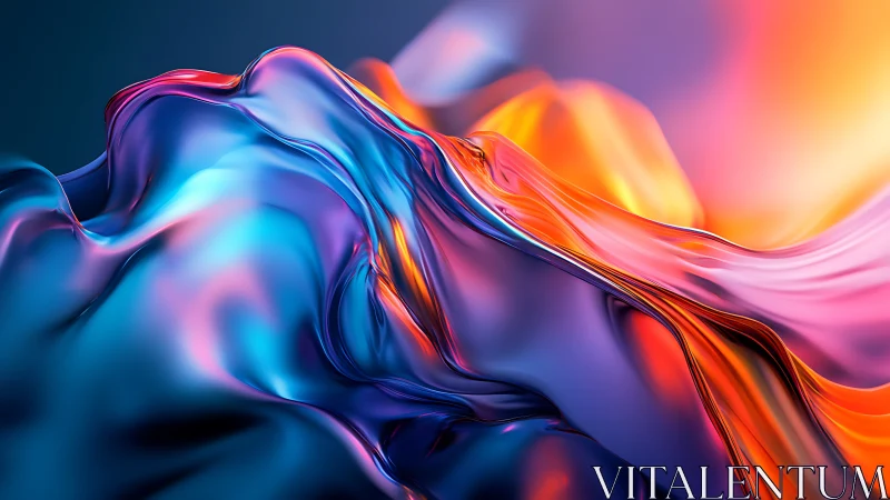 Liquid neon waves flow across a luminous abstract landscape