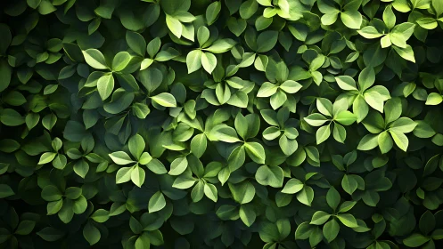 Lush green leaf wall with layered organic foliage pattern.