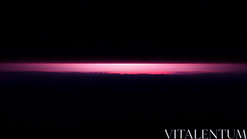 Neon horizon glows through a narrow break in the dark sky