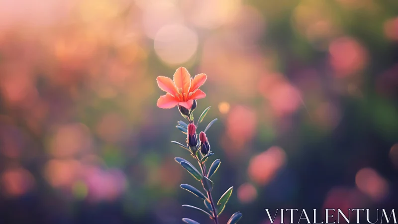 Coral Blossom's Illuminated Dance Through Dreamlike Garden.