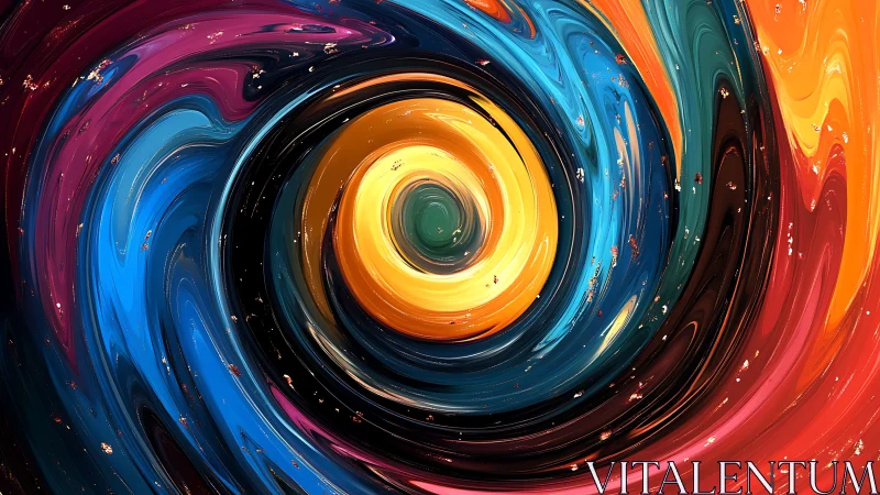 Vibrant swirling vortex of color creates a dynamic cosmic gateway