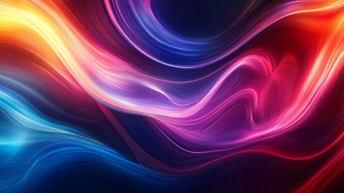 Chromatic light-flow gradients curve across a deep spectral field