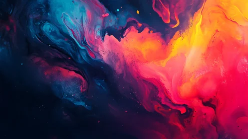 Glowing cosmic color clouds swirling in a dreamy night sky.