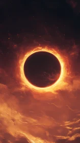 Solar halo devours the sky in a molten eclipse storm