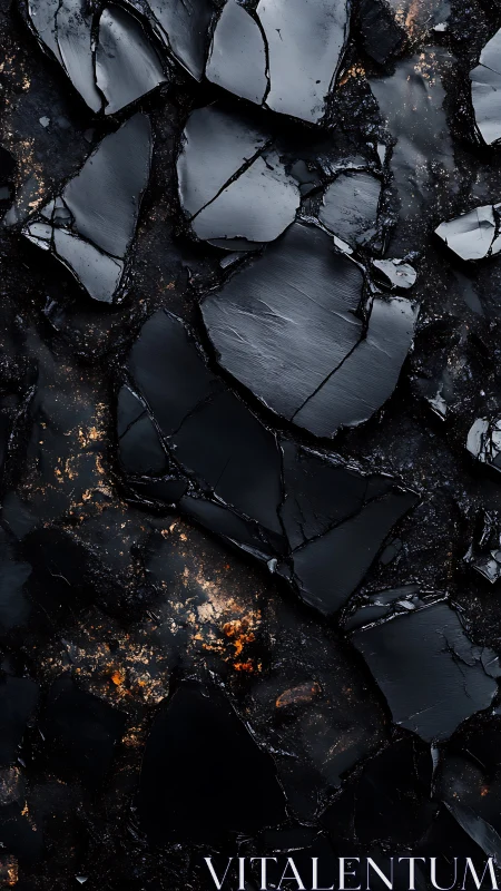 Dark cracked stone texture with scattered ember highlights.