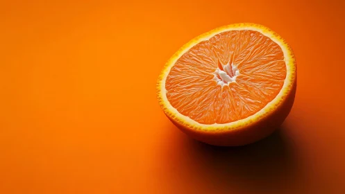 Vibrant orange half glows on bold monochrome backdrop