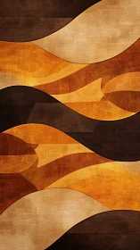 Layered amber waves over textured umber ground.