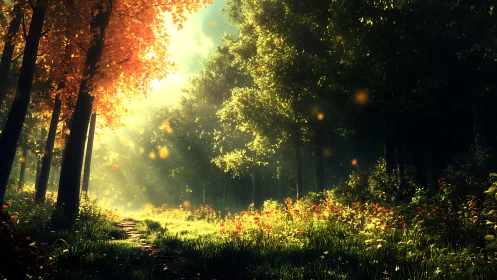 Golden Sanctuary: Where Autumn Light Dances Through the Canopy.