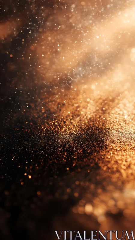 Golden bokeh dust field with warm glowing particles.