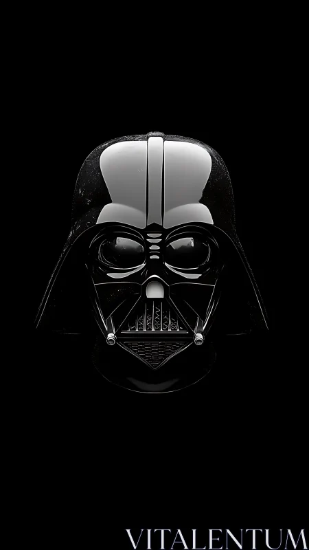 Midnight glow on a legendary dark sci‑fi helmet portrait.