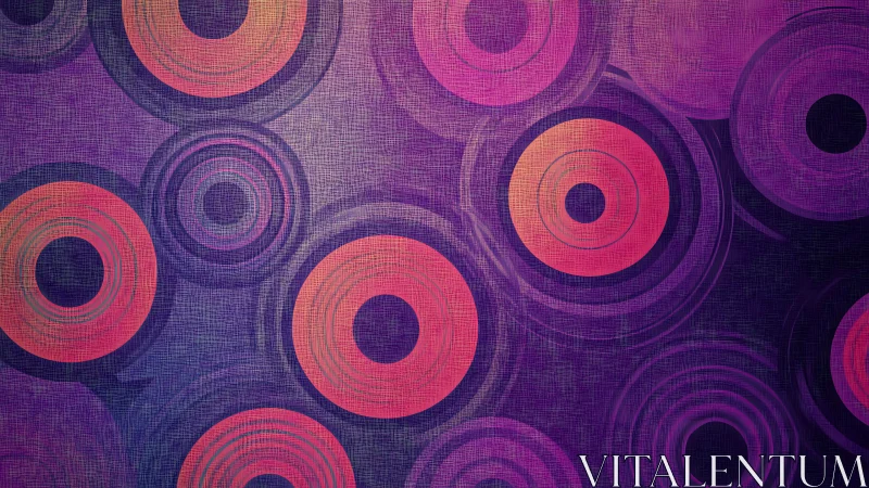 Retro concentric circles pulse across textured purple field.