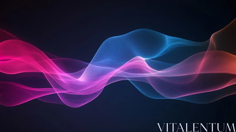 Gentle neon waves drifting across a night-dark canvas.