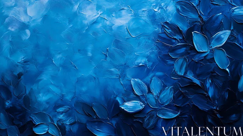 Deep blue floral abstraction suggests calm underwater bloom