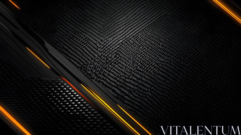 Futuristic carbon fiber texture with glowing orange accents, digital style.