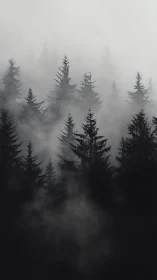 Forest Whispers: Beauty Lost in Misty Mountains.