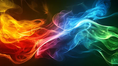 Color storms collide as spectral rivers twist through dark